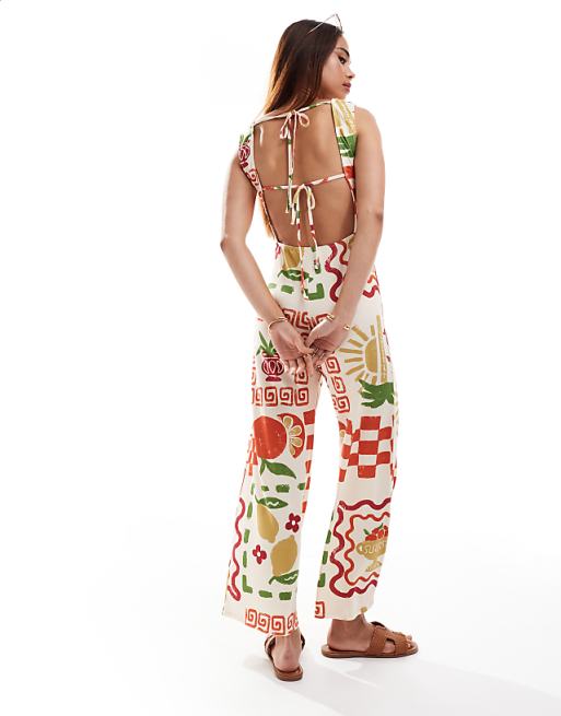 New cowboy slash neck Cropped jumpsuit New cowboy slash neck Cropped jumpsuit