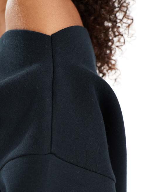 ASOS DESIGN slash neck long sleeve sweatshirt in scuba