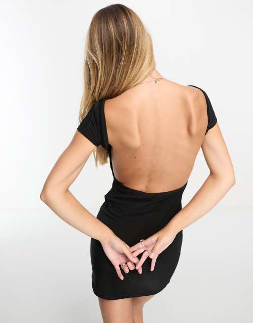 Asos black shop backless dress