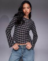 ASOS DESIGN button front cocoon sleeve top in buttermilk