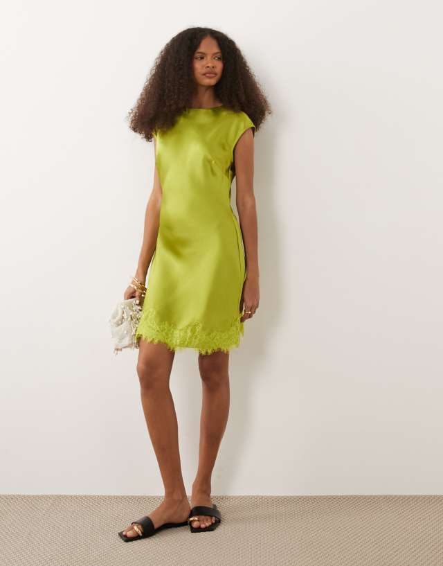ASOS Design - Satin Mini Dress - Women - Polyester - 2 US