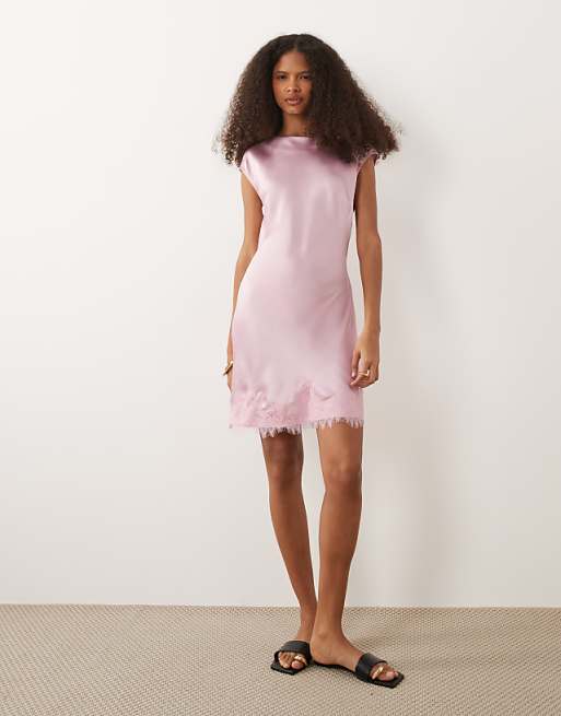 pink satin mini dress DOULZEN ICONIC | CULT MIA 97% POLYESTER ASOS Design - Mini Dress