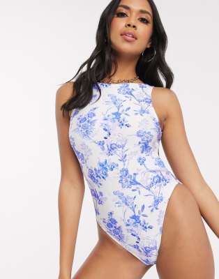 high neck and back swimsuit