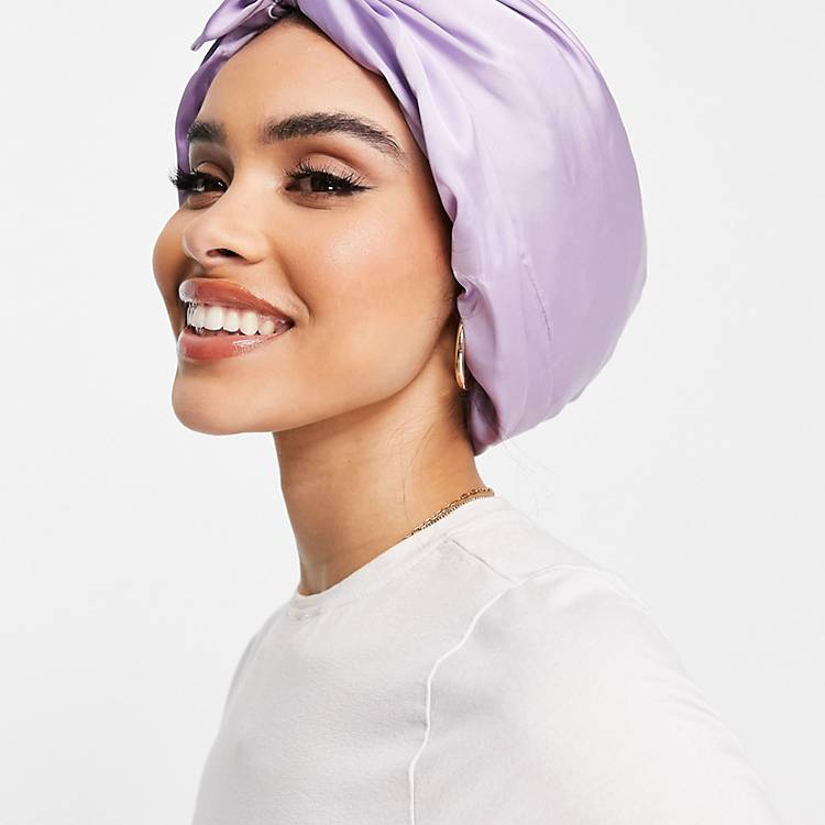 ASOS DESIGN sleep bonnet in lilac satin | ASOS
