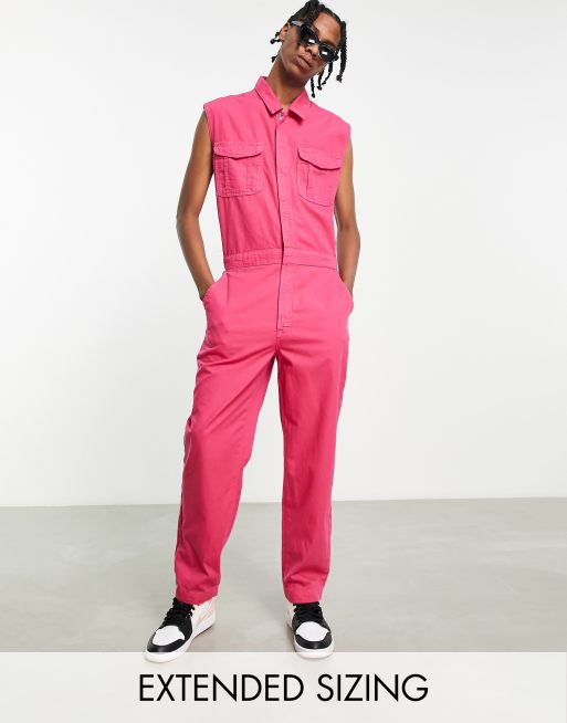 Asos pink denim store boiler suit