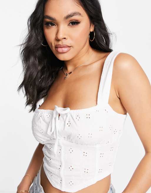 Asos white store corset top