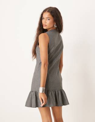 Asos Design Sleeveless Button Down Mini Dress In Multi
