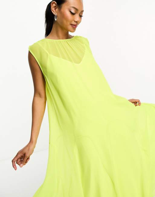 Sleeveless chiffon clearance maxi dress