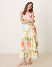 ASOS DESIGN - Robe d'été mi-longue sans manches en coton - Blanc