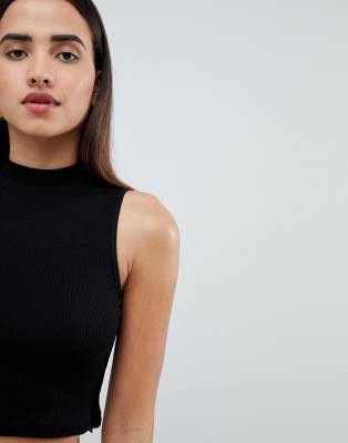 asos black sleeveless top