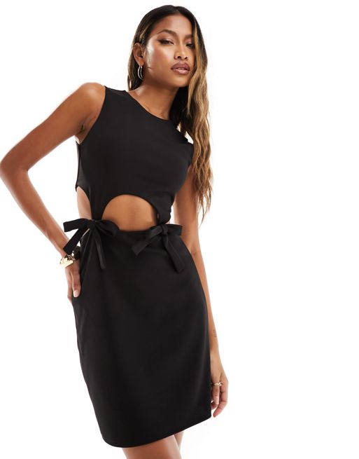 ASOS DESIGN mini structured dress with under bust cut out detail