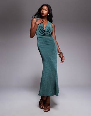 Asos Design Sleeveless Deep Cowl Maxi Dress