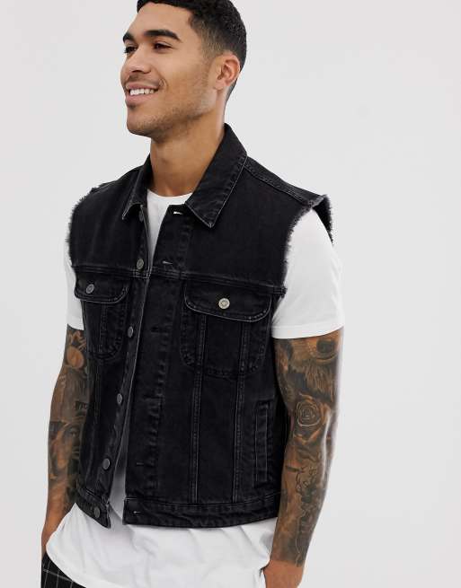 Gilet denim homme hot sale