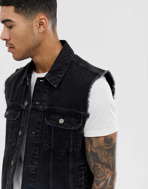 Armless sales jean jacket