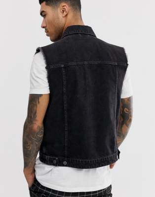 black vest jeans