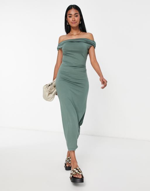 Asos off the outlet shoulder maxi dress