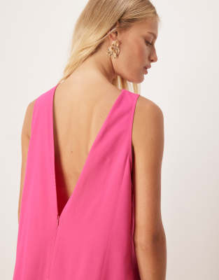 Asos Design Sleeveless Drop Waist Maxi Dress In Pink