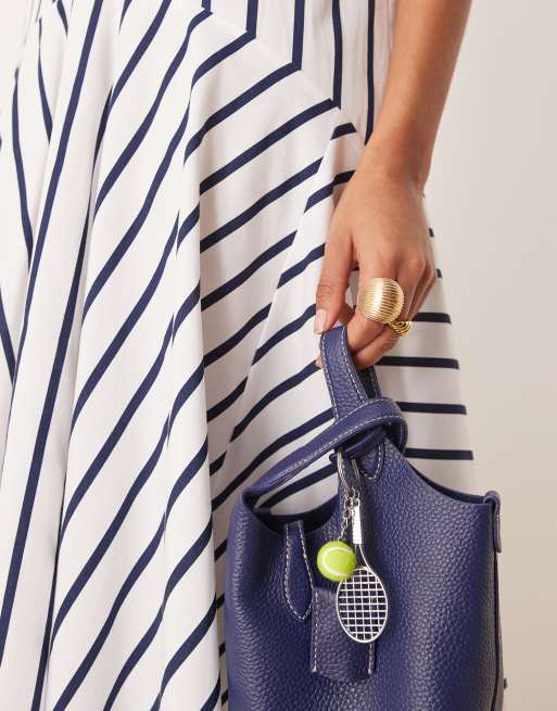 asos blue striped dress ASOS DESIGN sleeveless mini shirt dress in blue and white stripe