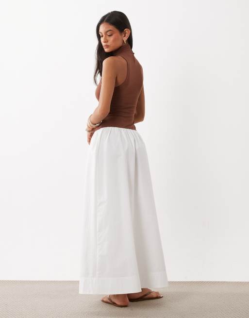 ASOS DESIGN sleeveless high neck hybrid maxi dress in white, 4 of 4