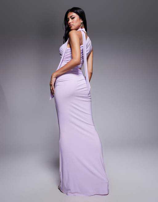 ASOS DESIGN sleeveless high neck maxi dress in lilac
