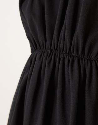 Asos Design Sleeveless High Neck Ruched Detail Mini Dress