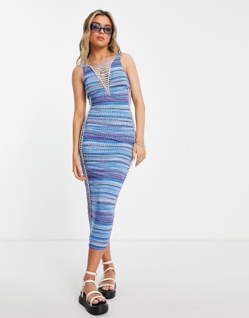 Lace up store jersey dress