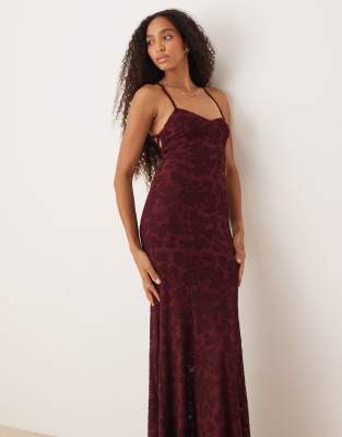 lace mermaid prom dress with sleeves Mermaid Prom Dress with Detachable Overskirt,Long Sleeves Prom Dress,Vogue Prom Dress,PD00432, US18W / Burgundy main image 1
