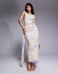 [ASOS DESIGN] ASOS DESIGN sleeveless maxi dress with open back and sash detail in floral print-Multi XS Floral Print