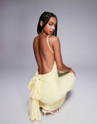 Asos Design Sleeveless Maxi Dress With Open Back And Sash Detail