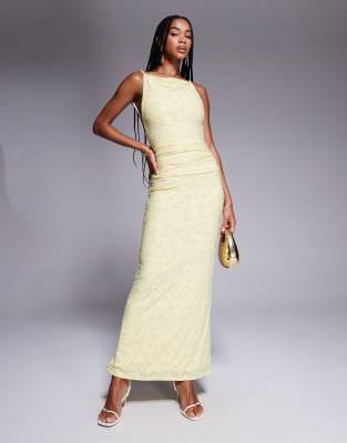 Asos Design Sleeveless Maxi Dress With Open Back And Sash Detail