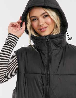 asos black puffer womens