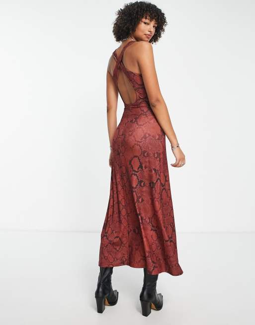 Asos snake 2024 print dress