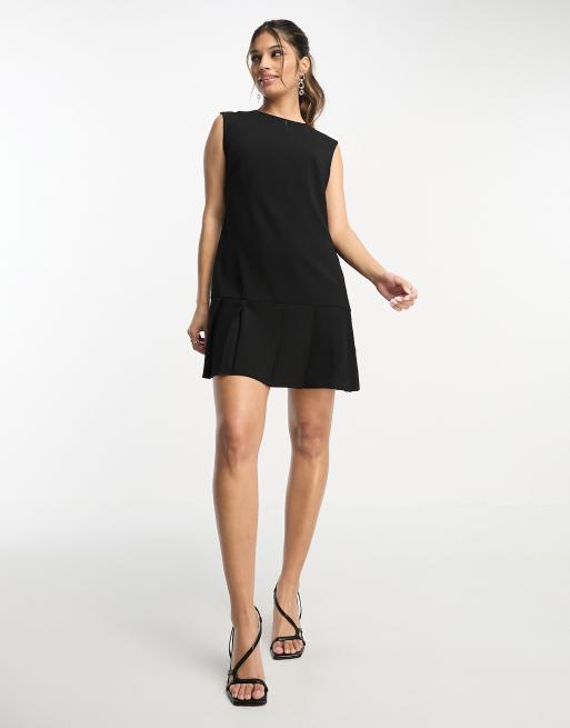 Sleeveless Mini Shift Dress - Black