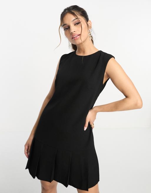 New Look flared sleeve mini tunic dress in black