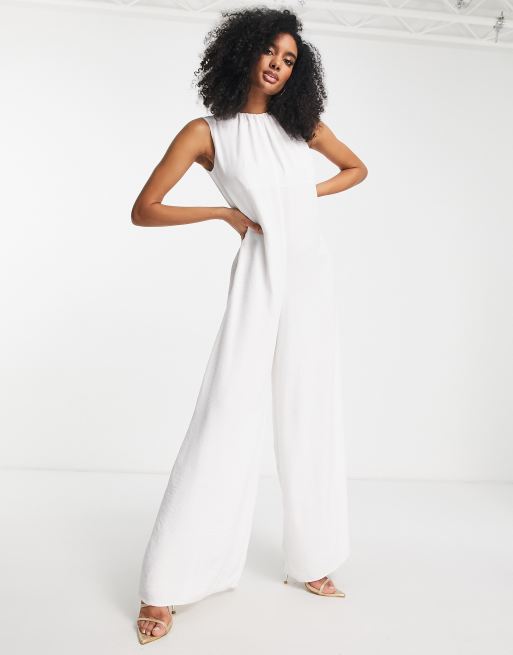 White shop maxi jumpsuit