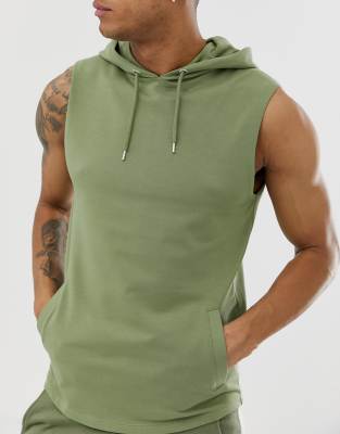 sleeveless muscle hoodie