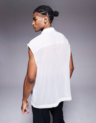 Asos Design Sleeveless Oversized Over The Head Shirt