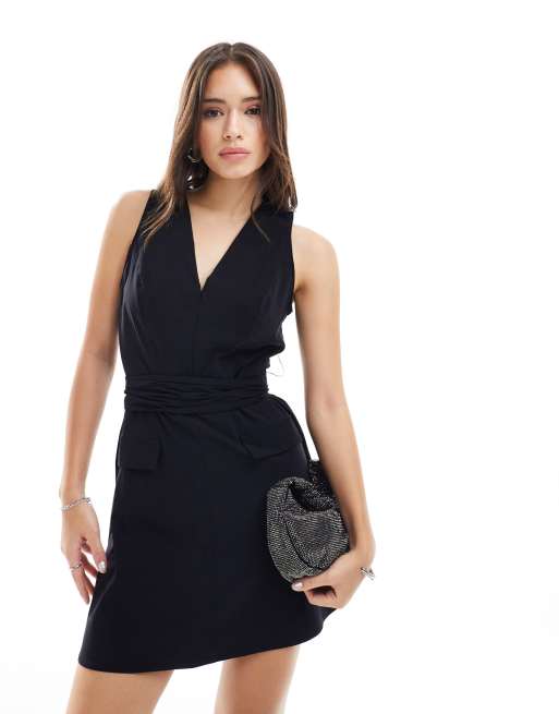 Essential Black Cotton Plunge Sleeveless Body