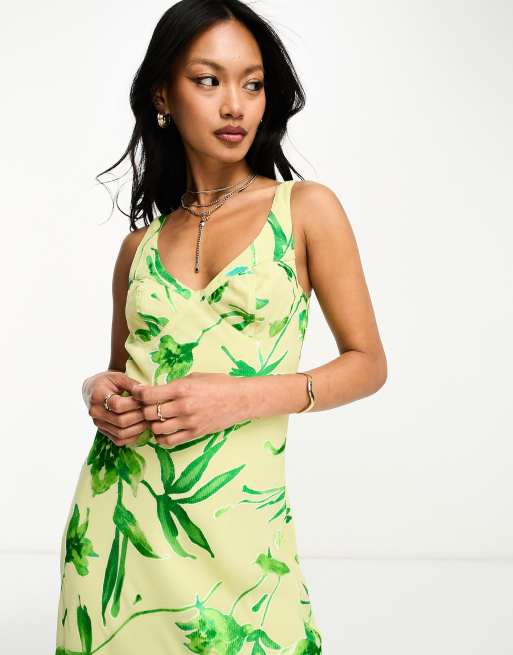 Asos green cheap floral dress