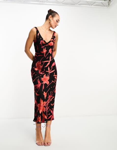 Asos floral bodycon dress online