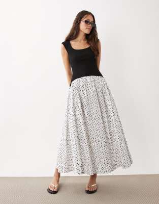 Asos Design Sleeveless Scoop Neck Hybrid Maxi Dress In Multi