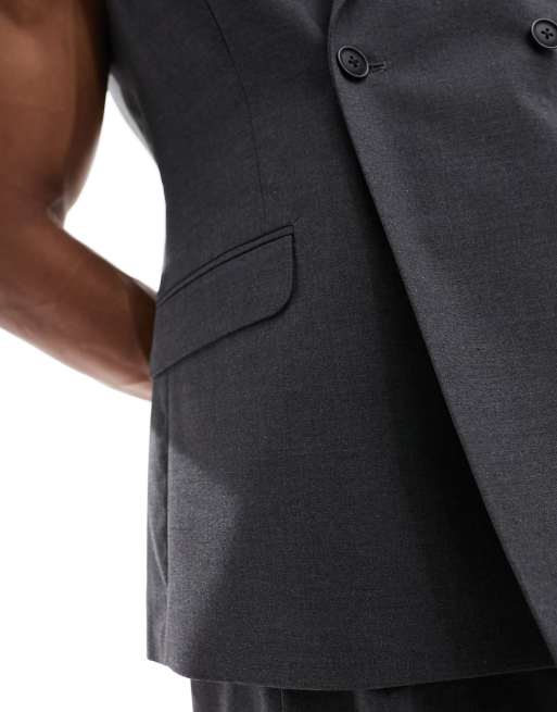 ASOS DESIGN sleeveless suit jacket in charcoal