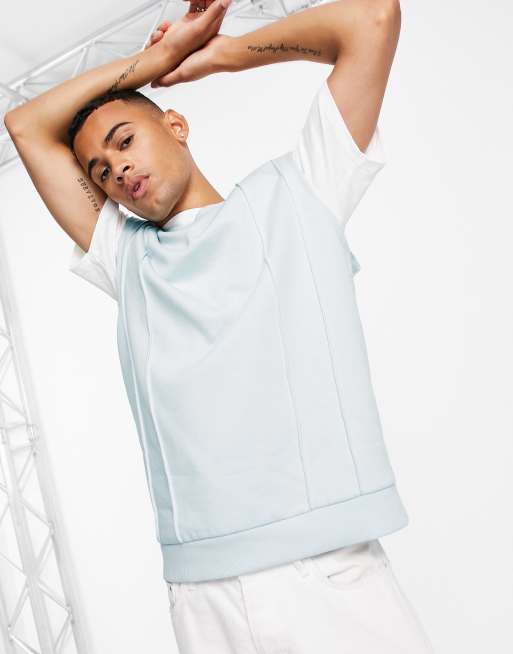 ASOS DESIGN sleeveless sweat tank in pastel blue - part of a set