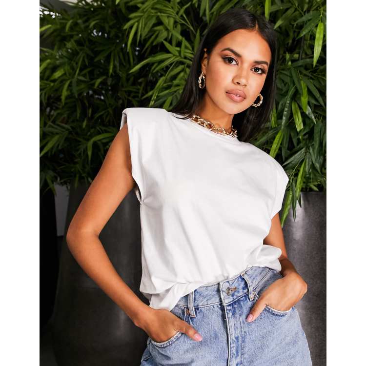 Padded shoulder t online shirt