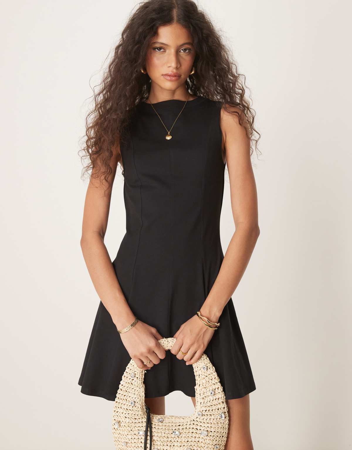 ASOS DESIGN sleeveless tennis mini dress in black