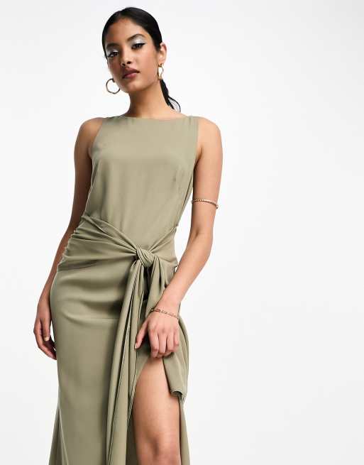 Asos tie front dress sale