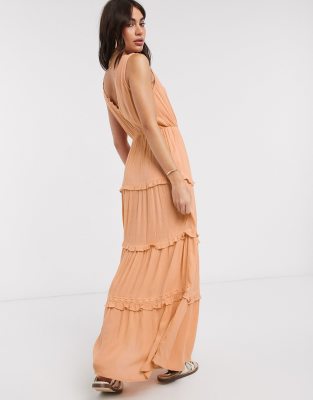 peach maxi dress