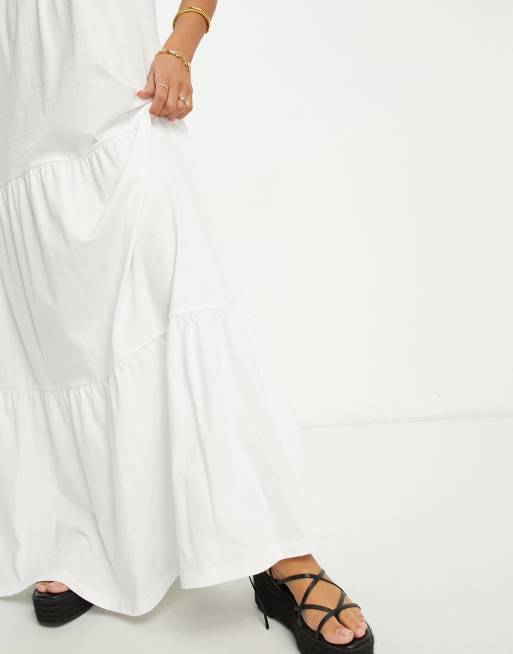 Asos white 2024 tiered dress