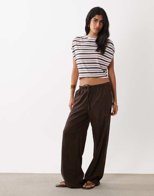 ASOS DESIGN sleeveless top in pink and brown stripe, 3 of 4