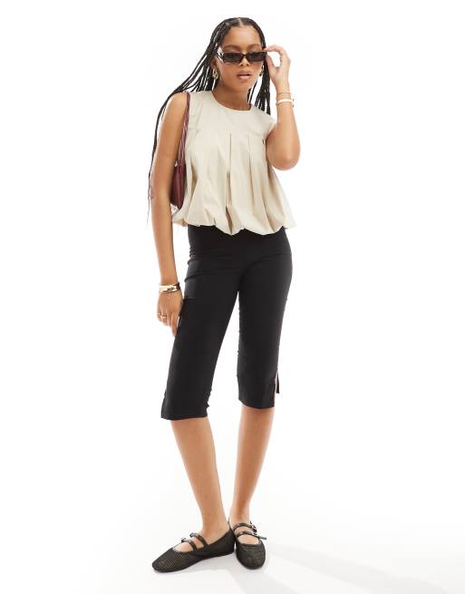 Sleeveless Balloon Hem Top Offwhite | NA-KD